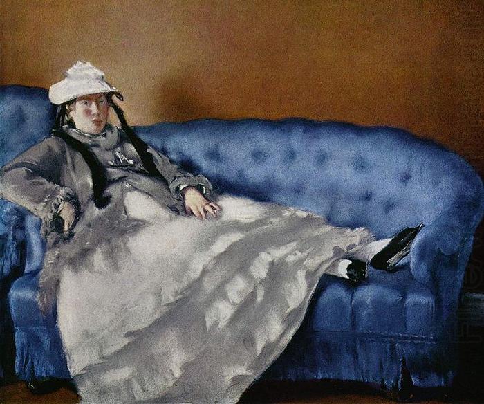 Edouard Manet Portrat der Frau Manet auf blauem Sofa china oil painting image